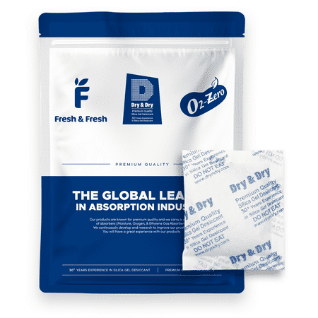 

50 Gram [20 Packs] Dry & Dry Premium Silica Gel Packets Desiccant Dehumidifiers - Rechargeable Fabric