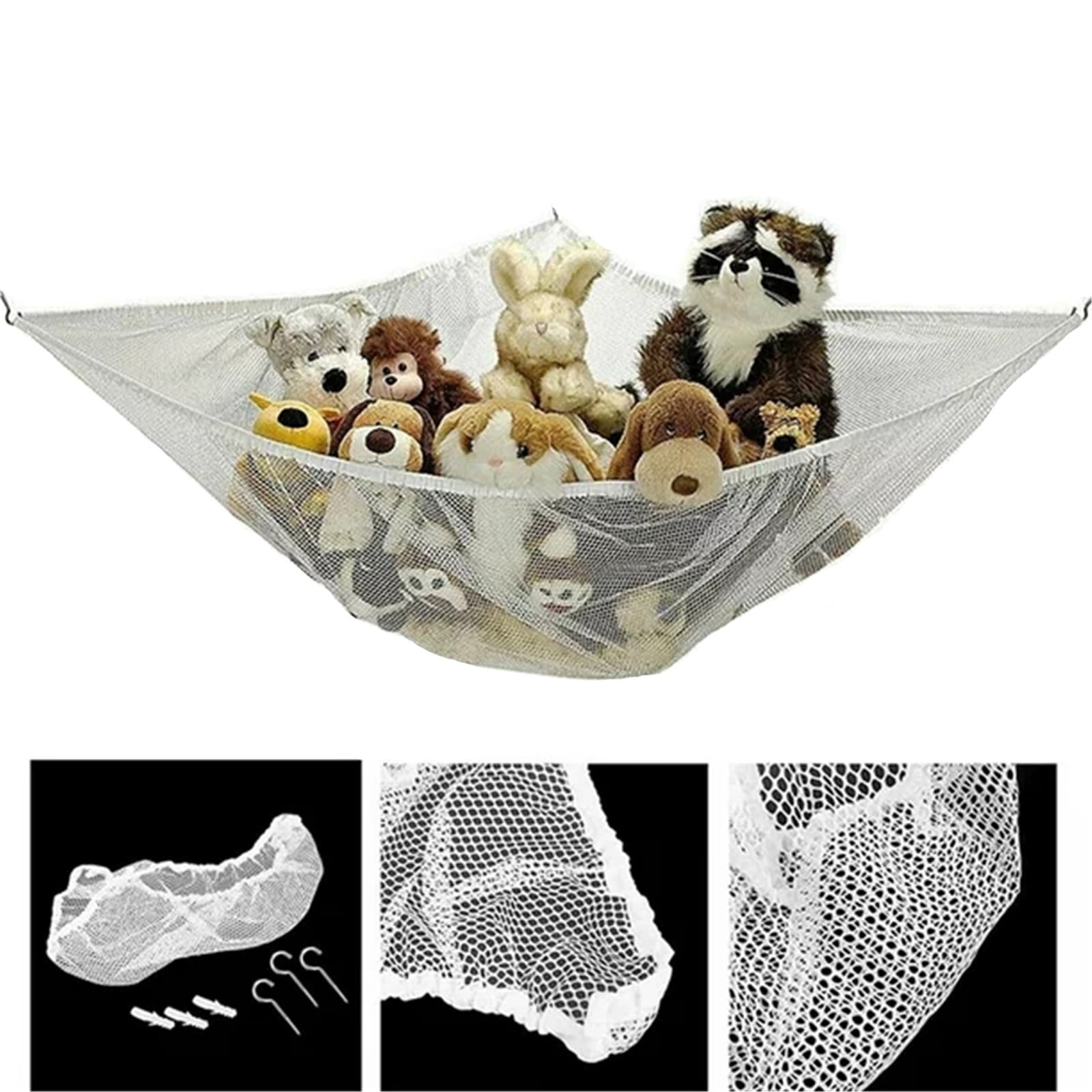 Corashan Room Decor,Toy Net Organizer Corner Stuffed Animals Kids