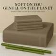 thumbnail image 6 of Sacred Thread Rayon Derived from Bamboo Sheets California King Size, 18'' Deep Pocket Cooling Sheets for Hot Sleepers, 6 PC Cooling Sheets (California King Size) (Taupe), 6 of 9