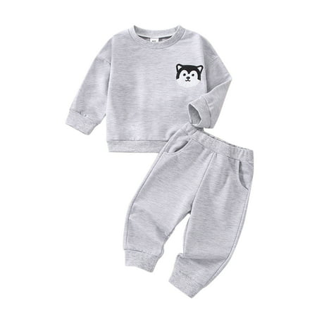 

Toddler Boys Girls Long Sleeve Cartoon Printed T-Shirt Tops Pants Outfits