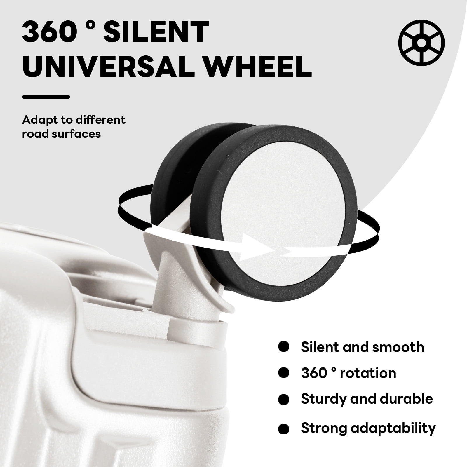 20in Carry on Luggage, Zipperless Aluminum Frame PC Hard Shell Luggage with 360 Spinner Wheels,TSA Lock,for Travel,White