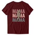 thumbnail image 1 of Blouses pour Femmes T-shirt à Manches Courtes Col Rond Imprimé Fête des Mères, 1 of 1