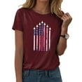thumbnail image 2 of ORT Womens American Flag Shirt July 4th T-Shirt USA Flag Stars Stripes Graphic Short Sleeve Casual Tops(Z4-,M), 2 of 5