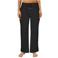 thumbnail image 1 of Yuyuzo Womens Wide Leg Sweatpants High Elastic Waisted Drawstring Loose Casual Solid Color Straight Joggers Trackpants, 1 of 6