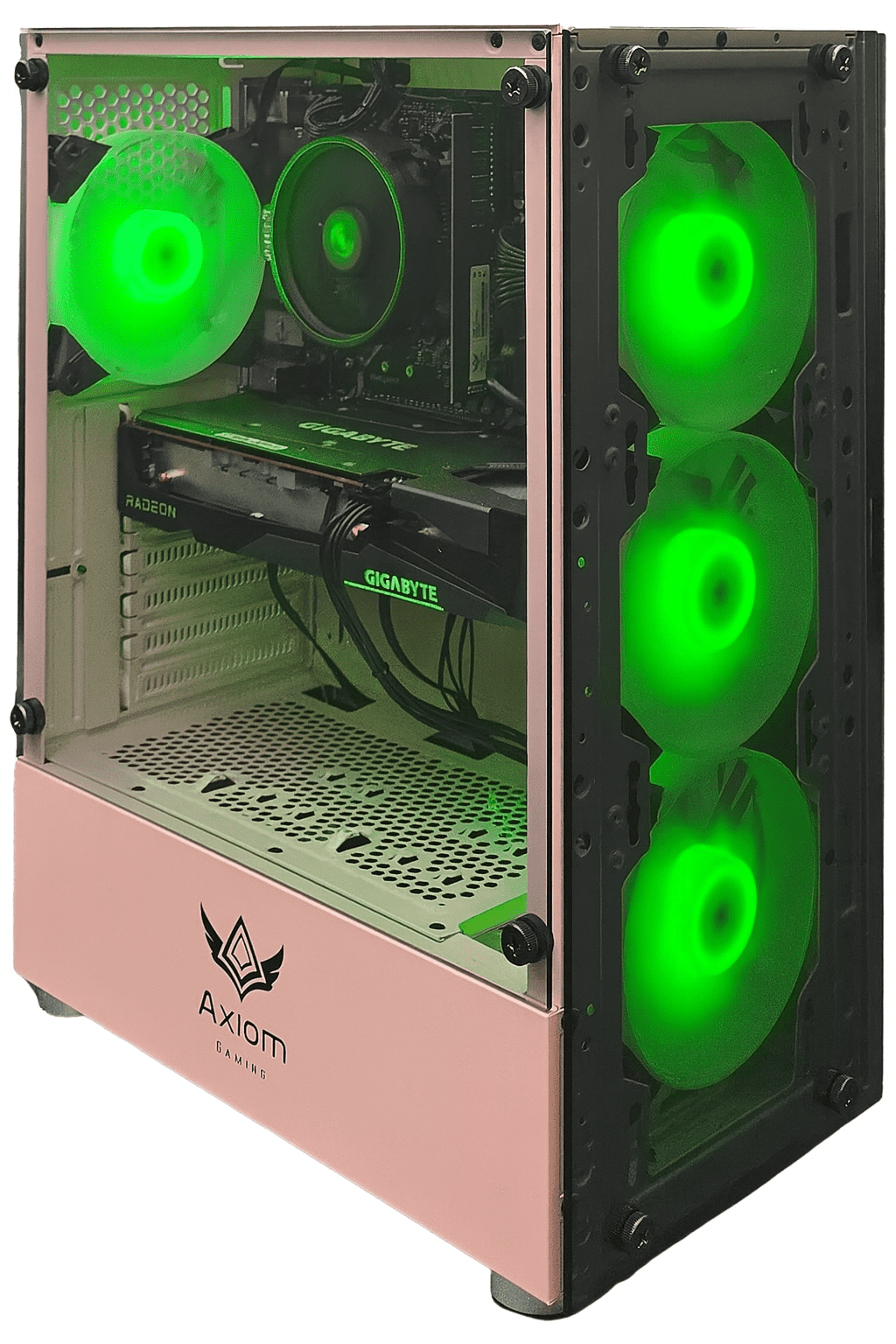 Axiom Gaming® Auralight Gaming PC Desktop – AMD Ryzen 5 5500, 16GB DDR4, 512GB SSD, RX 6600 8GB, WiFi, Windows 11 Home