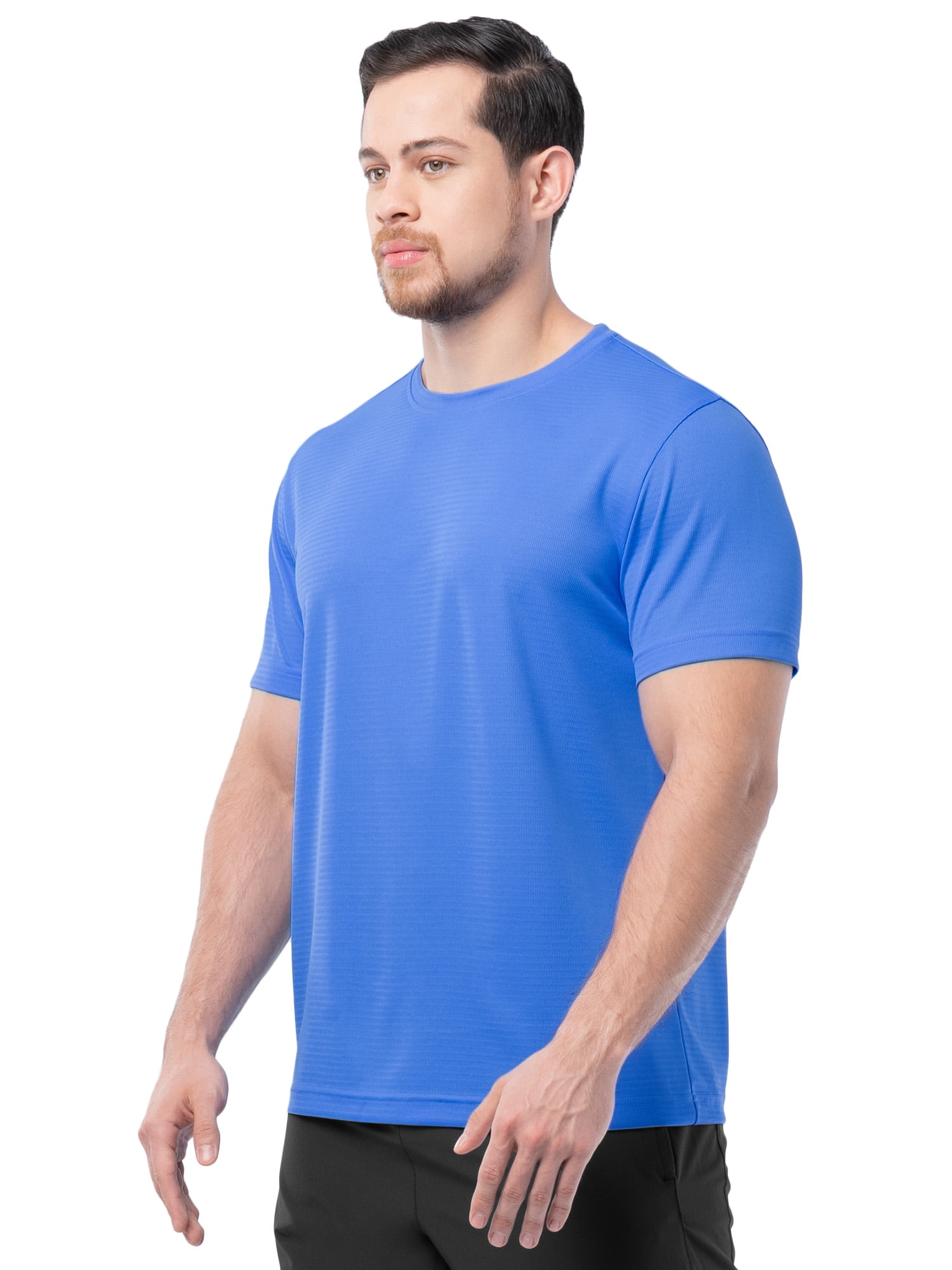 Athletic Works Men's and Big Men's Core Linear Mesh Active Short Sleeve Tee, Sizes S-3XL