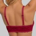 thumbnail image 4 of khonts,Women's Lace Front Hook Closure Bras Push up Padded Demi Underwire Bra Comfortable Support Lingerie Red 75B, 4 of 6