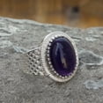 thumbnail image 2 of Inisha Creation Sterling Silver Amethyst Ring: Handmade Cocktail Style, Mens Jewelry, 2 of 8