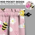 thumbnail image 5 of Kitchen Curtains 36 Inch Short - 3 Panel Set with Cute Bumble Bee and Honeycomb Print, Rod Pocket Window Curtain, 100% Polyester for Bee Lovers, Farmhouse, Kitchen, Living Room, Easy Wash, 5 of 6