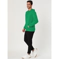 thumbnail image 4 of Sudadera con capucha para hombre, manga larga, con cordón sólido y bolsillo Verde M, 4 of 6