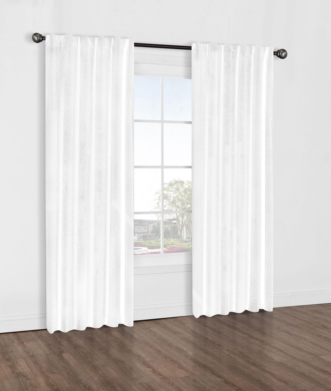 Baker 100% Blackout Back Tab Curtain Panel 52" x 95" in White