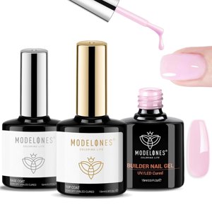 Modelones Builder Nail Gel Kit, Baby Pink, 3-Piece