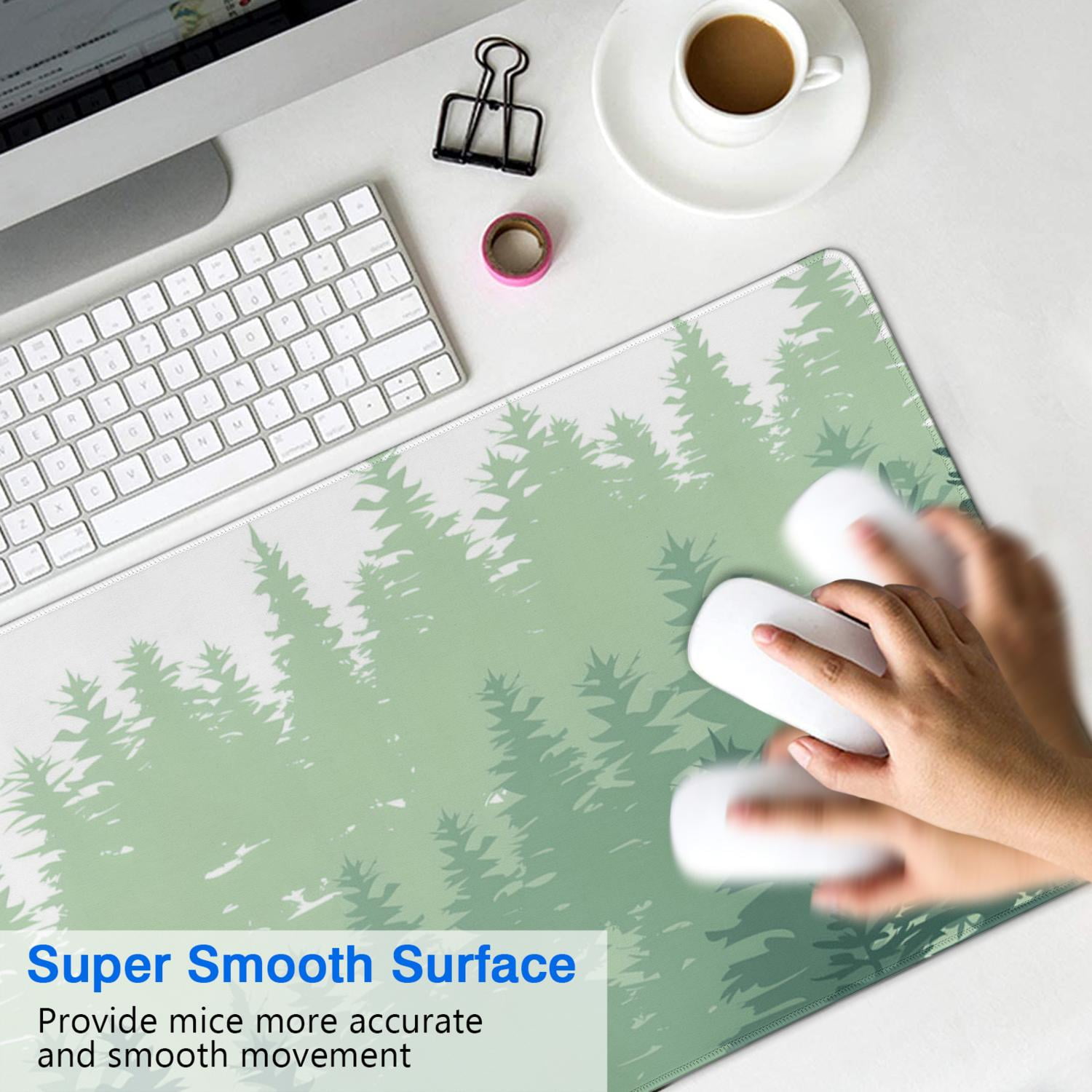 Step Into the Forest with this XXL Mouse Mat - Forest Pattern Large Extended Desk Mat, Non-Slip Mice Pads with Stitched Edges (31.5 x 11.8inches)