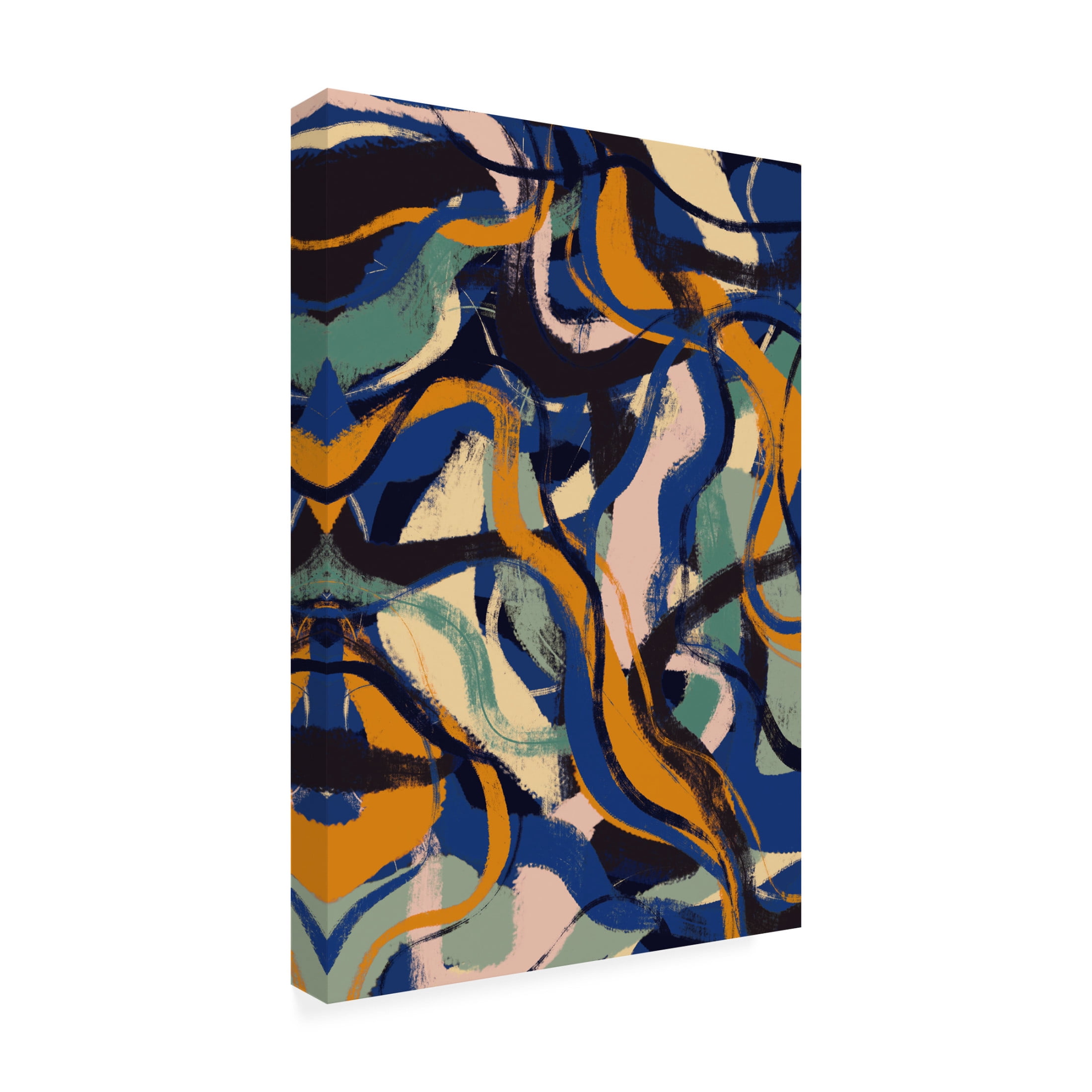 Canvas Wall Art - Treechild 'Colorful Strokes Pattern' Wall Art for Living Room, Bedroom, or Office D?cor by Trademark Fine Art - 16 x 24 Inches