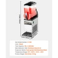 thumbnail image 4 of 15L Commercial Slushy Machine, Stainless Steel Frozen Drink Machine with Temperature Control, 5°F to 50°F Adjustable, Single Bowl Slush Maker for Restaurants, Bars, Home Use, 27kg, 4 of 8