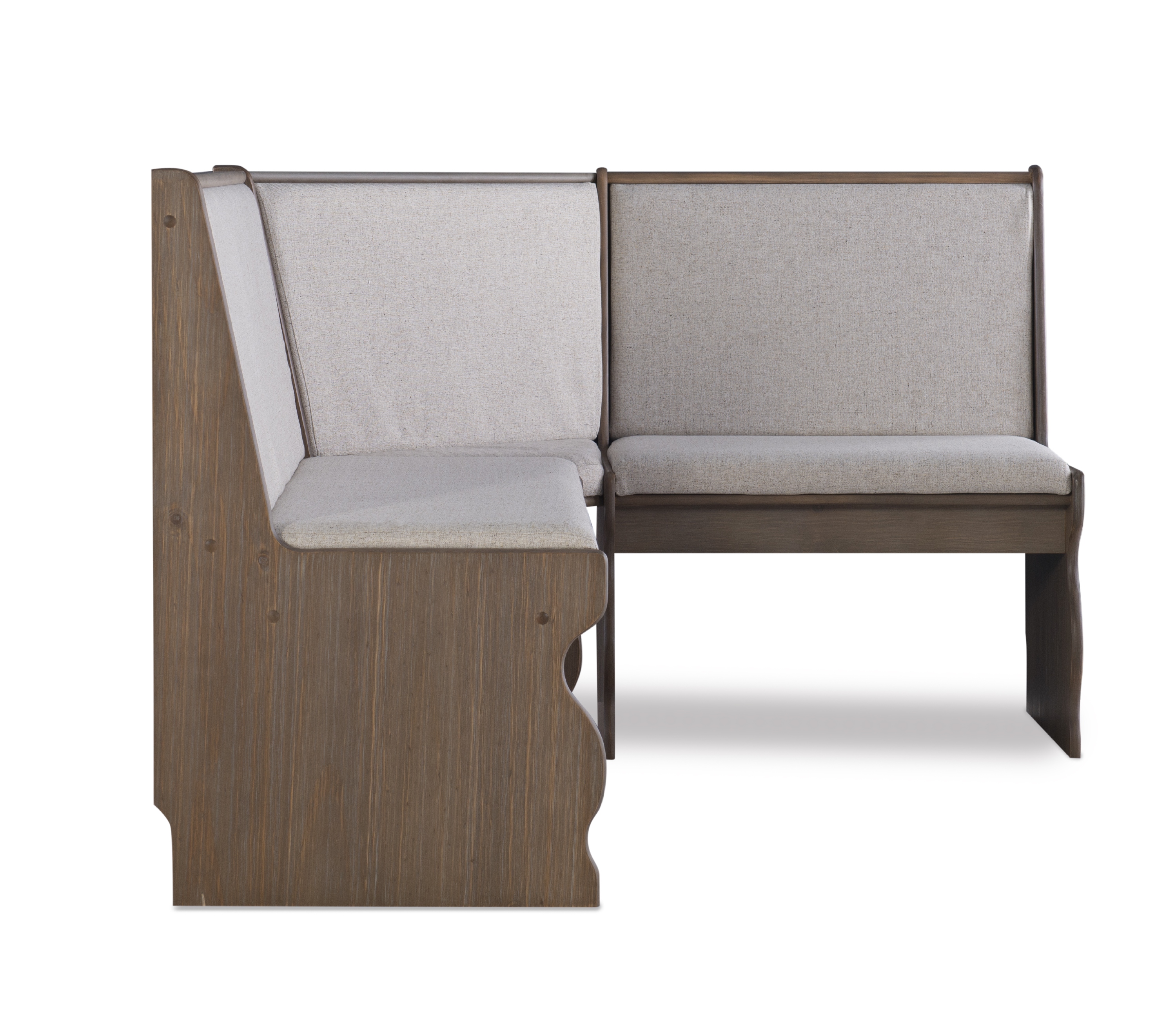 Linon Sasha Wood Corner Dining Breakfast Nook with Table, Cushions ...