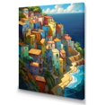 thumbnail image 2 of DESIGN ART Designart "Mediterrean Town By The Sea" Modern Landscape Beach Wall Decor 24 in. wide x 32 in. high, 2 of 5
