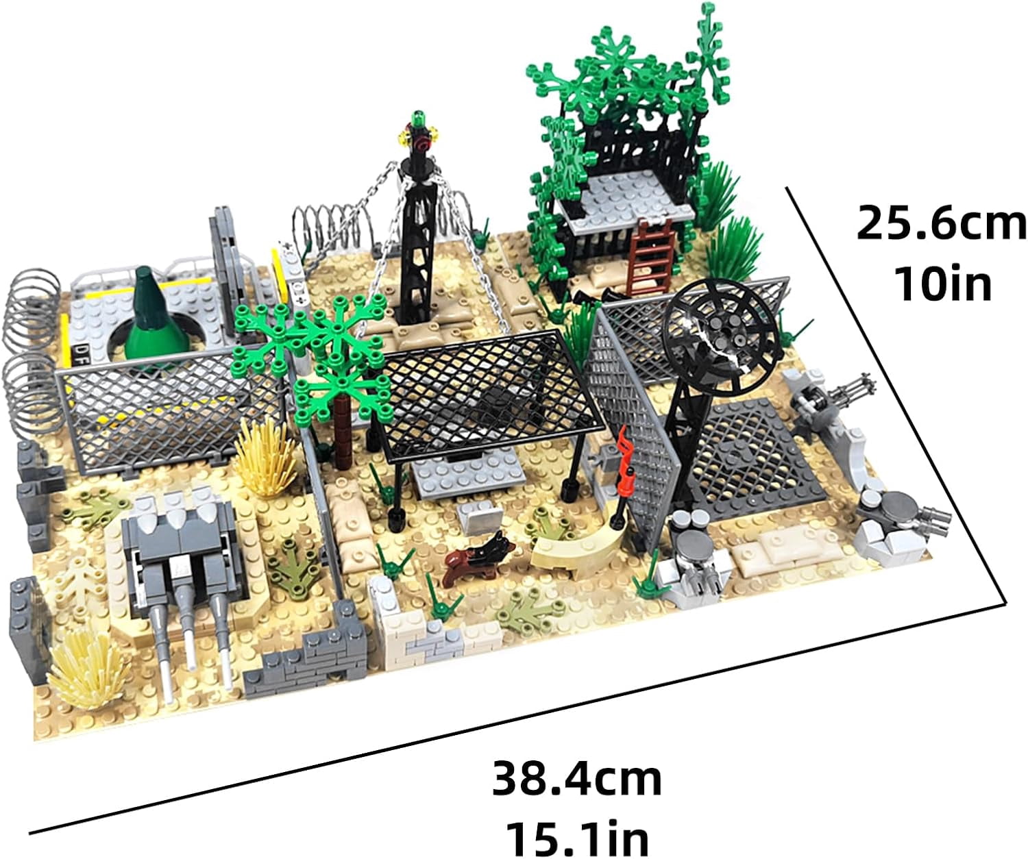 Military Base 6 Building Blocks Set, WW2 Desert Army Base Building Toys Compatible with Lego 6254100 Building Accessory, Educational DIY Gift for Kids Aged 6+