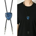 thumbnail image 2 of Stylish Triangular Stone Bolotie Shirt Vest Accessory Braided Leather Rope Adjustable Necktie Jewelry Pendant Necklace, 2 of 9