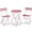 Pink, variant on XgoodX 3-Piece Bistro Set, Space Saving Folding Design, Solid Steel, Outdoor Patio Furniture Set w/ 2 Chairs, Bistro Table - Light Blue