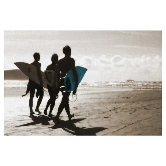 Masterpiece Art Gallery Three Surfers At The Beach by Noah Bay Canvas Art Print 24" x 36"