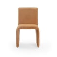 thumbnail image 2 of Winny 20 Inch Dining Chair, Waterfall Seat, Velvet Upholstery, Brown -Saltoro Sherpi, 2 of 5