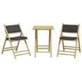 thumbnail image 4 of vidaXL Folding Bistro set with Cushions Outdoor Garden Furniture 3 Piece Bamboo, 4 of 11