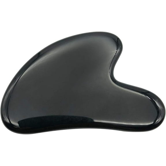Natural Black Obsidian Gua Sha Massage Tool for Body Skin Facial, Crystal Scraping Board for SPA Acupuncture Therapy Trigger Point Treatment