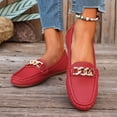 thumbnail image 5 of Loafers for Women Comfortable Slip On Business Work Flats Shoes Casual Loafer Flat Sole Women's Casual Plus Size Loafers with Metal Chain, 5 of 9
