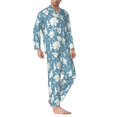 thumbnail image 2 of Kdxio Lilies Flowers Men’s Pajama Set Pajamas For Men 2 Piece PJ Set with Men Pajama Pants and Long Sleeve T-Shirt Lounge Set-Medium, 2 of 7