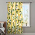 thumbnail image 4 of Lemon Leaves Sheer Curtains 96 Inches Long, Yellow Vertical Stripes Spring Flowers Light Filering Curtains, Privacy Drapes Simi Floor to Veiling Curtain for Living Room Bedroom Large Window Treatment, 4 of 9