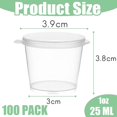 thumbnail image 3 of POINTERTECK 100 x 1Oz Pots Ronds pour Aliments avec Couvercles Pots à Sauce Réutilisables Petits Pots pour Restaurants, 3 of 7