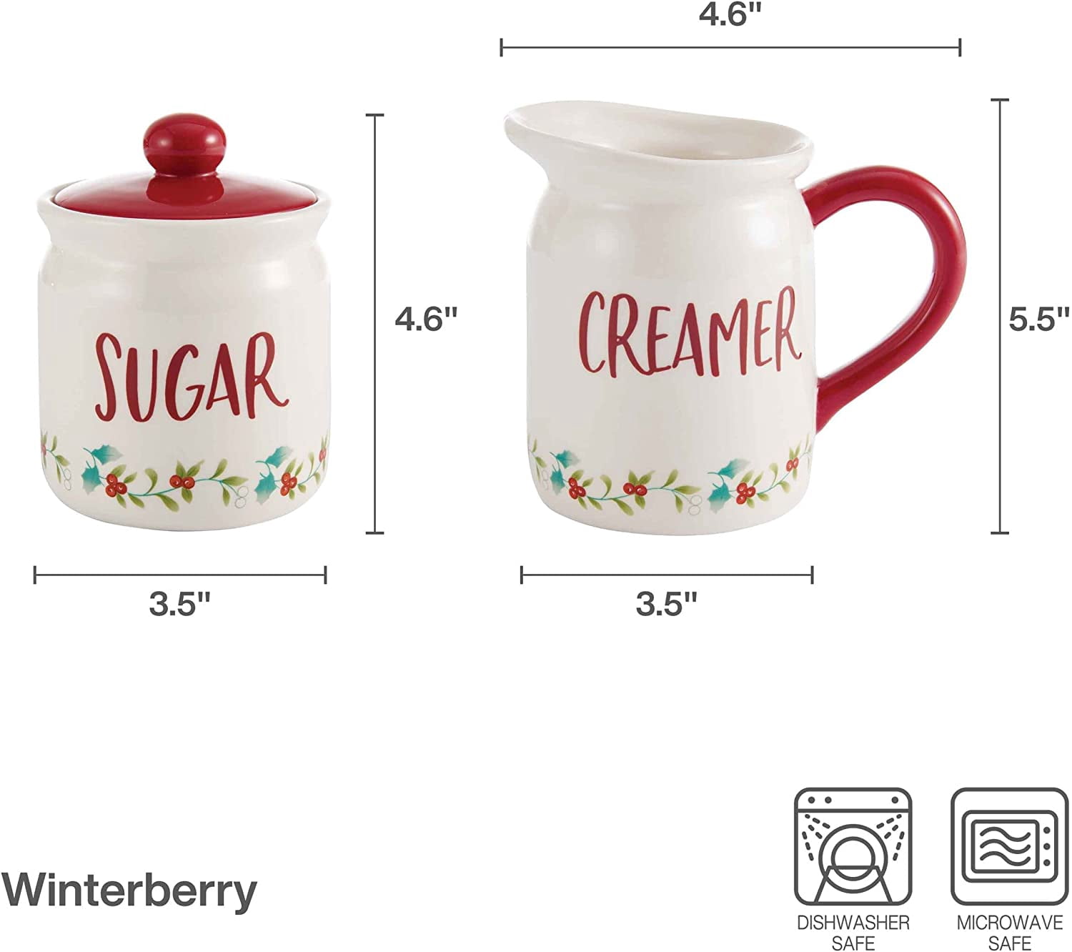 Pfaltzgraff Winterberry Red Sugar Creamer Set