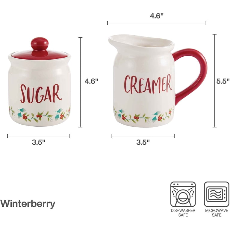 Pfaltzgraff Winterberry Red Sugar and Creamer Set photo 3