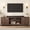 Walnut, variant on Fluted TV Stand for 75+ Inch, Modern Entertainment Center with 2-Tier Storage & Adjustable Shelves, Media Console Cabinet with 2 Fluted Doors and Gold Handle for Living Room Bedroom, Walnut