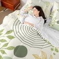 thumbnail image 4 of Homewish Geometric Stripes Circle 7-Piece Twin Bedding Sets for Female Men Teens,Vintage Aesthetic Bedding Comforter Set,Botanical Plants Leaves Breathable Sheet Sets,Breathable Home Decor, 4 of 8