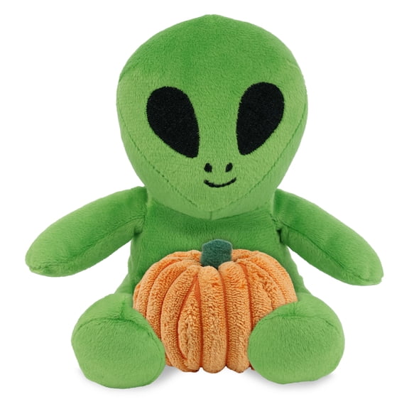 DolliBu Super Soft Space Alien Stuffed Doll with Pumpkin Decor - Pumpkin Plush Animal for Fall, Halloween and Thanksgiving, Pumpkin Toy for Baby, Kids, Adults - 6 Inches