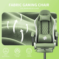 thumbnail image 3 of Seenda Massage Gaming Chair, Fabric Computer Office Chair, Linkage Armrests and Footrest, Massage Lumbar Support Swivel Video Game Chair for Office Gaming 275LBS, Green, 3 of 13