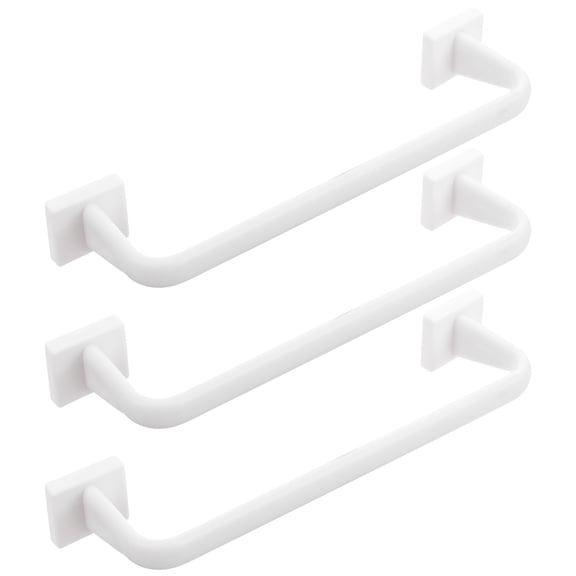 Homoyoyo 3-Piece Wall Mounted White Towel Bar Set Space Saving Bathroom Accessory and Modern Design