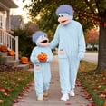 thumbnail image 2 of AHMOMEI Big Mouth Monster Frog Pajamas for Teens Onesies with Shoes and Comb Funny Cozy Hooded Plush Jumpsuit Funny Sleepwear & Party Pjs(Blue, 140), 2 of 9
