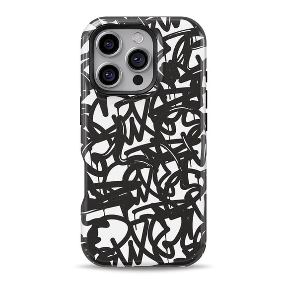 DesignSkinz Scratch-Resistant Hard Slim Case Compatible with iPhone 16 (Compatible with MagSafe) - Modern Graffiti Art V1