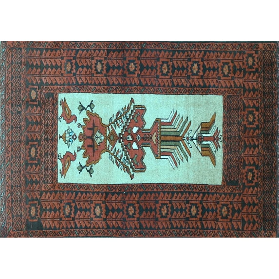 Ahgly Company Indoor Rectangle Persian Light Blue Traditional Area Rugs, 8' x 10'