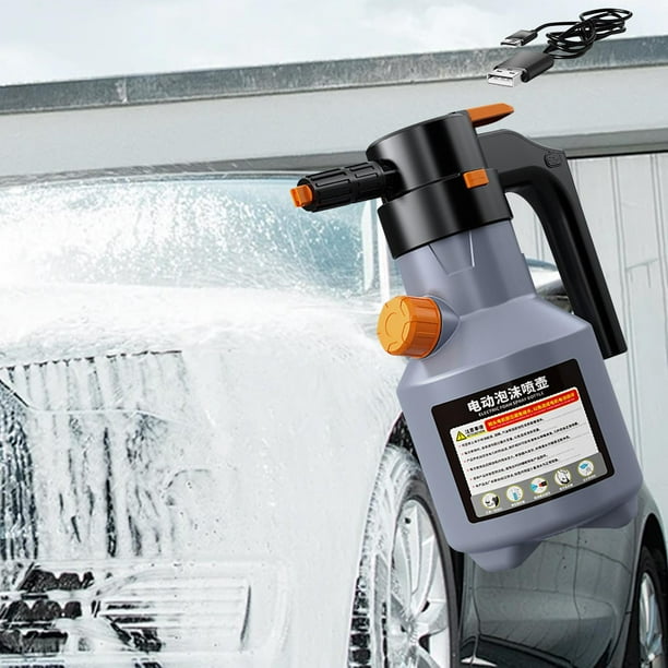 Pulverizador de Espuma Eléctrico, Pulverizador de Espuma Portátil Recargable de 2L, Pulverizador de Espuma Presurizado Automático para Lavado de Gris