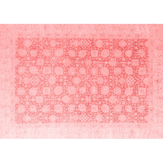 Ahgly Company Machine Washable Indoor Rectangle Oriental Red Modern Area Rugs, 2' x 5'