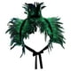 thumbnail image 1 of Capa de plumas artificiales para disfraz de Halloween, cuello gótico para mujer Verde, 1 of 5
