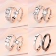 thumbnail image 2 of 50 925 anillos de plata para mujer anillo de diamantes apertura ajustable accesorios de joyería de moda japonesa y coreana Gao Jiahui unisex, 2 of 2