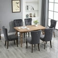 thumbnail image 4 of Dining Room Chairs Set of 6, Tufted Upholstered Dining Chairs with Nailhead Trim&Solid Wood Legs, Fabric Dining Room Chairs, Classic Accent Leisure Chair for living room, Meeting, Hotel, Gray, W15182, 4 of 11