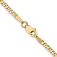 thumbnail image 4 of Auriga 14K Yellow Gold 2.2 mm Flat Beveled Curb Chain Necklace for Women 18", 4 of 6