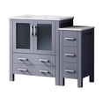 thumbnail image 2 of Harborfront 42 in W x 18.25 in D Dark Grey Single Bath Vanity with Side Cabinet and White Ceramic Top, 2 of 6