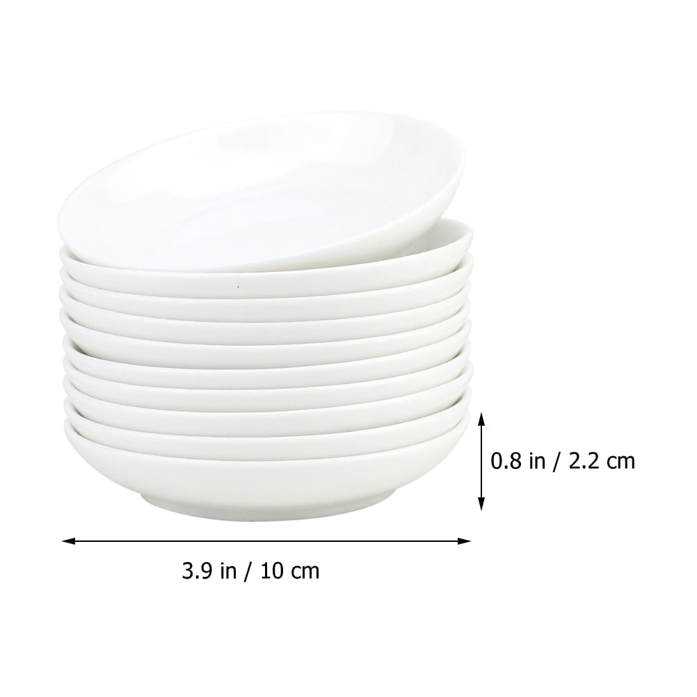 HOMEMAXS 12 Pcs Dish Ceramic Ink Disc Art Palette 10X10CM White